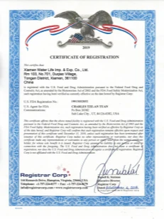 FDA certificate for blister packed frozen bloodworms FDA certificate for blister packed frozen bloodworms
